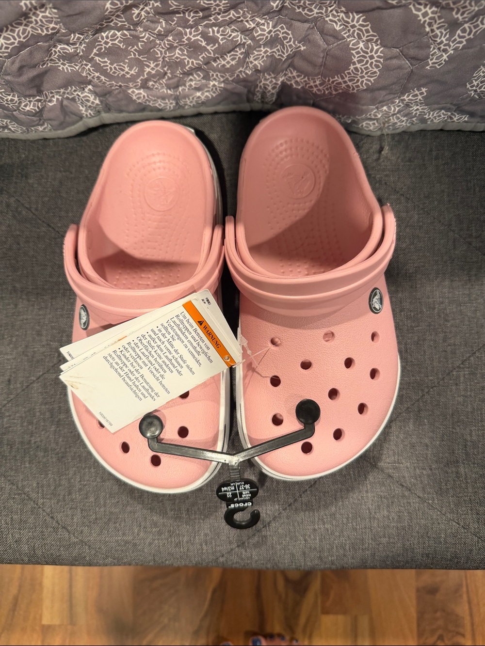 CROCS Classic Clog in Light Pink with White Trim